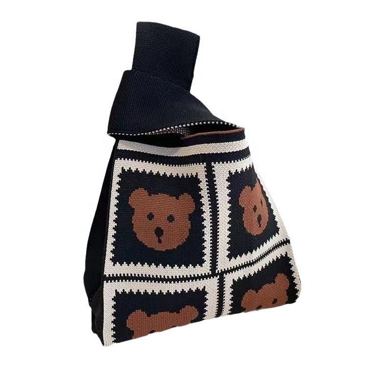 Handgemaakte logo aangepast logo populaire vrouwen winkelwagen aangepaste polyester geweven tas Min