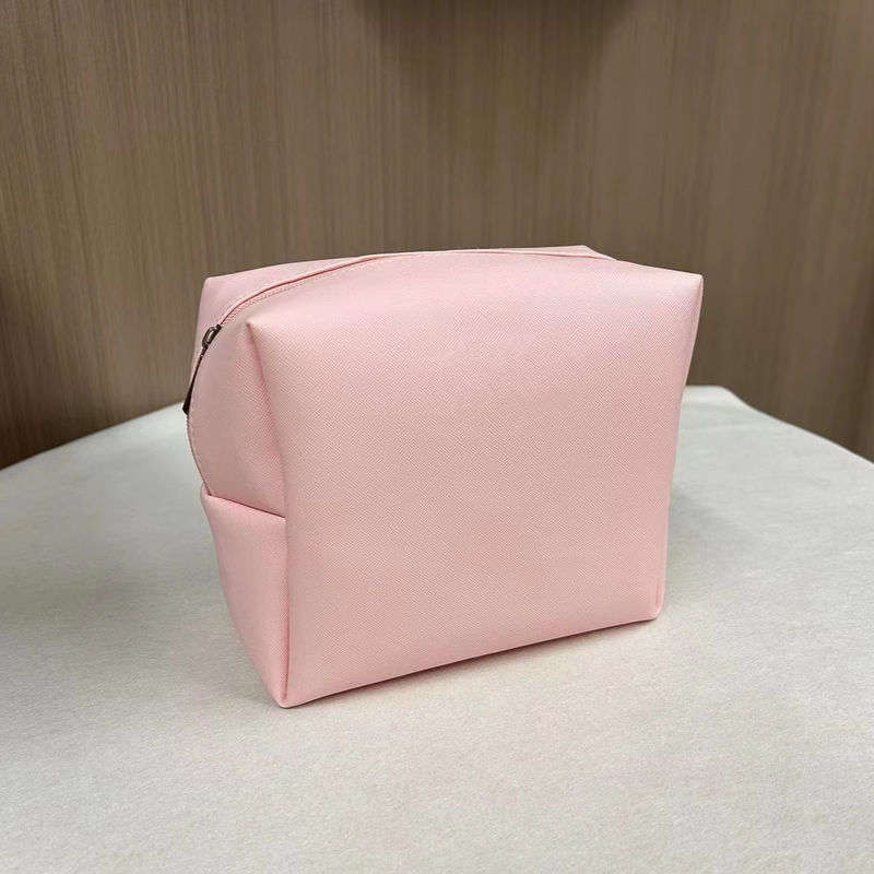 Print Patroon PU Waterdicht Ziplock Cosmetische Tas Make-up Pouch in Custom Pink Candy kleur