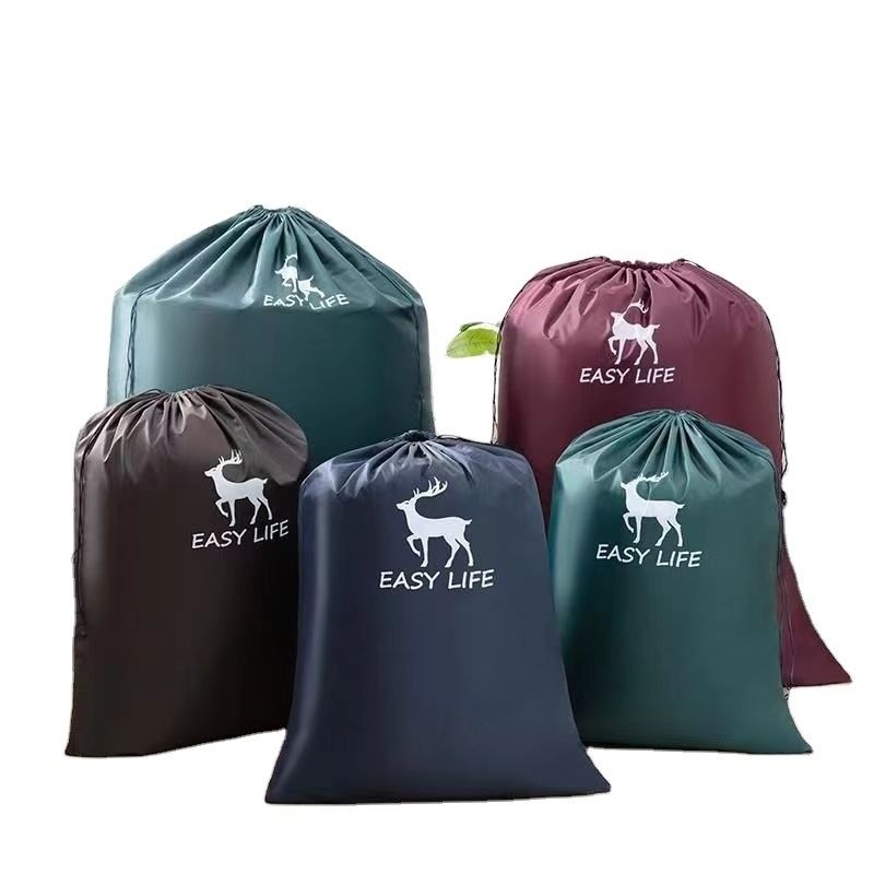 Gepersonaliseerde Kleur Drawstring Polyester Nylon Waszak voor thuisopslag en bulk
