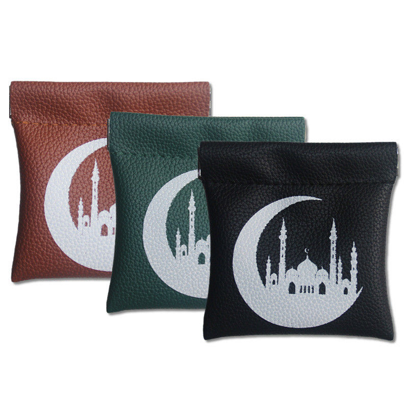 Compacte leren muntbeurs voor moslims aangepast kleur Echt leermateriaal