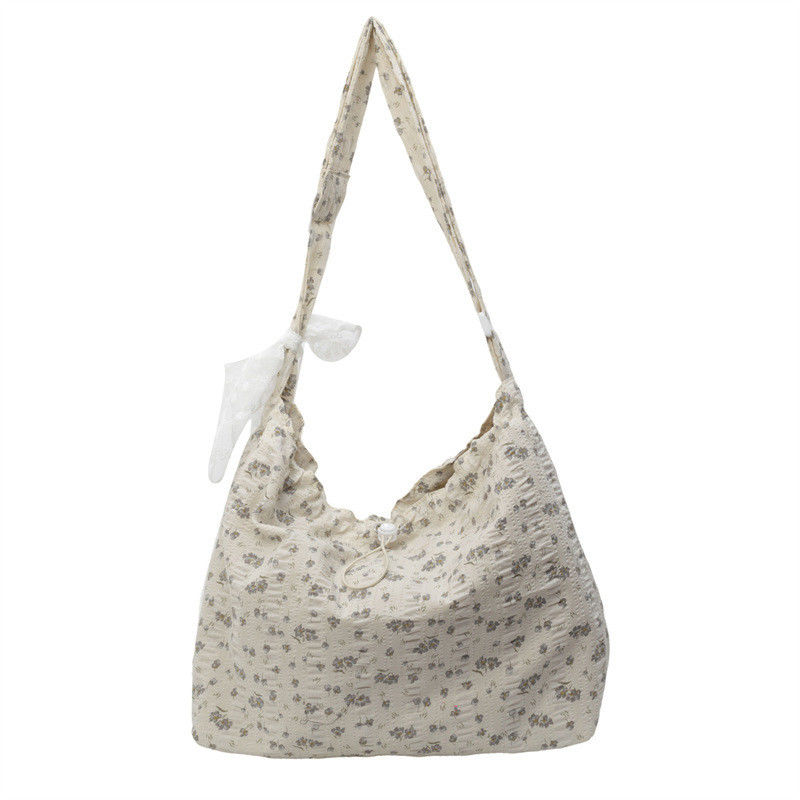 Eenvoudige mode stro en kant schoudertas voor dames grote capaciteit oksel Tote Bag