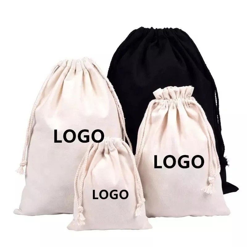 Gepersonaliseerd logo geaccepteerd 100% biologisch katoenen doek zak voor gepersonaliseerde cadeau verpakking