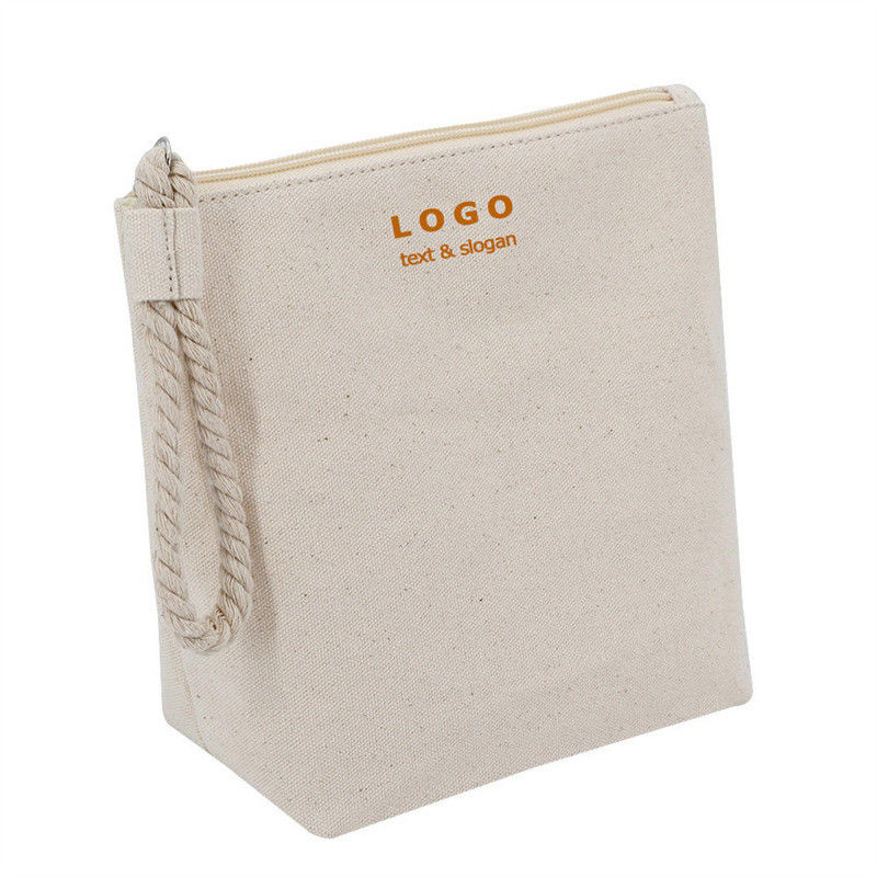 OEM/ODM Acceptabele katoenen Calico make-up tas met rits voor natuurlijk gerecycleerd reizen