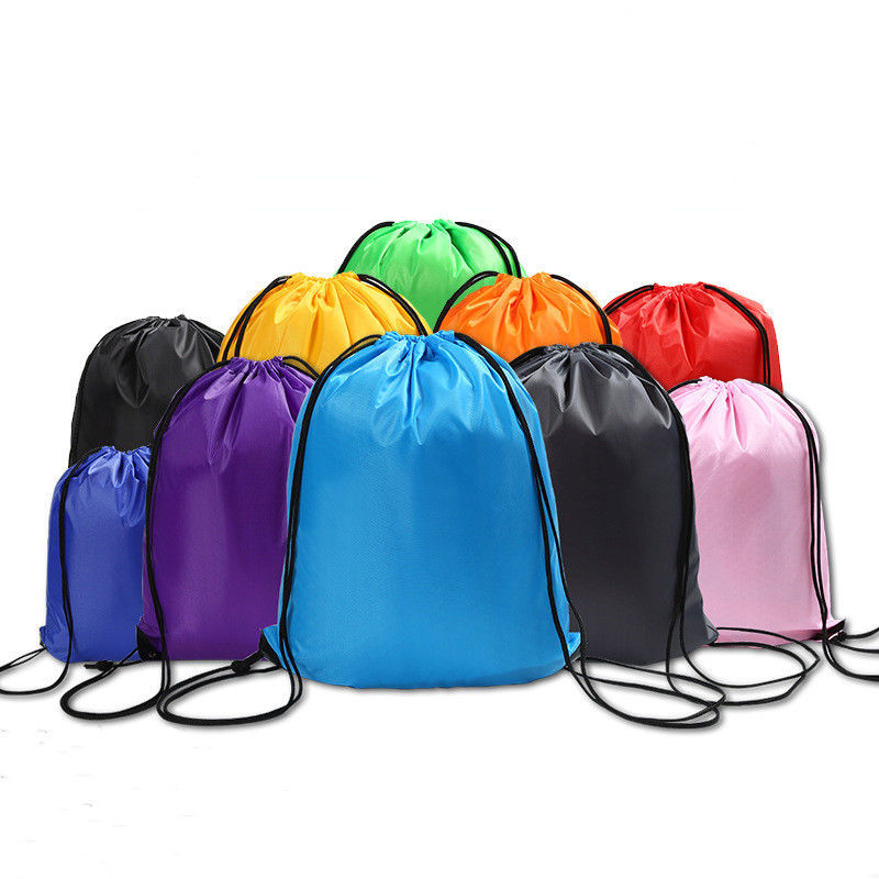 Medium Size Custom Printing Logo 210D Basketball Drawstring Nylon Bag voor sportschoenen