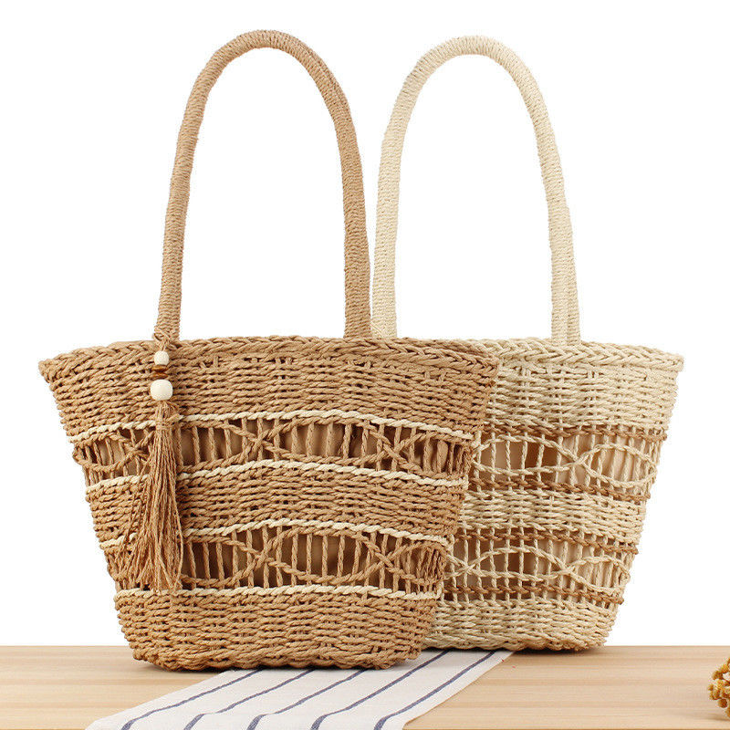 Gepersonaliseerde kleur mode zomerstrandtas vrouw dame stro boodschapper tassen schoudertassen handtassen
