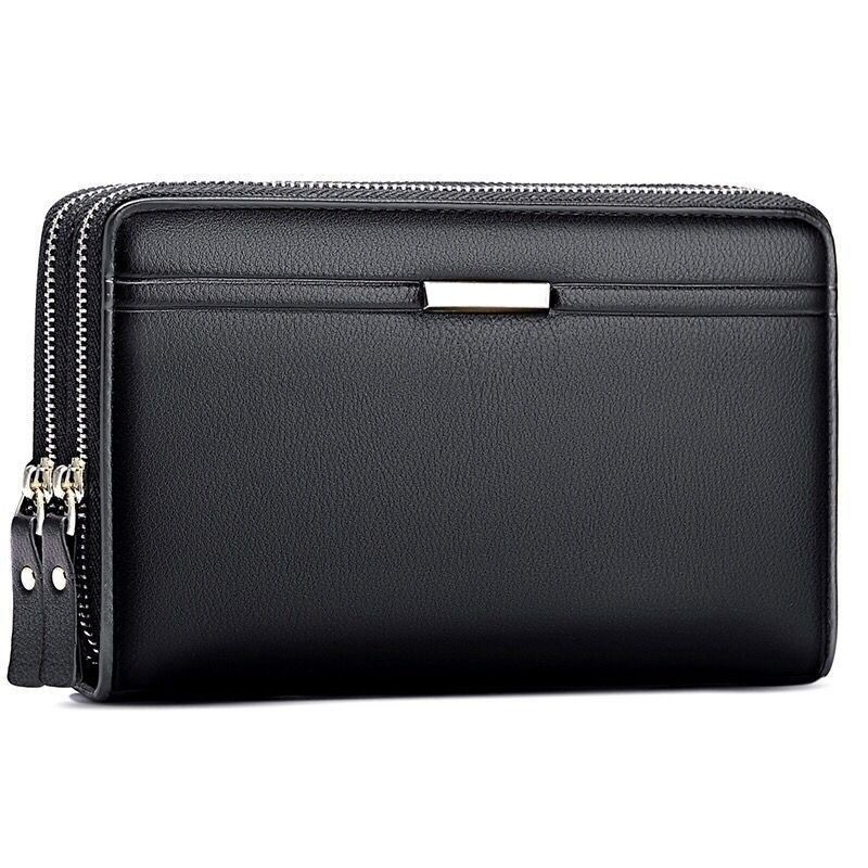 Genuine leder voorzak voor mannen portemonnee Custom logo tas dunne RFID blokkeringskaarthouder