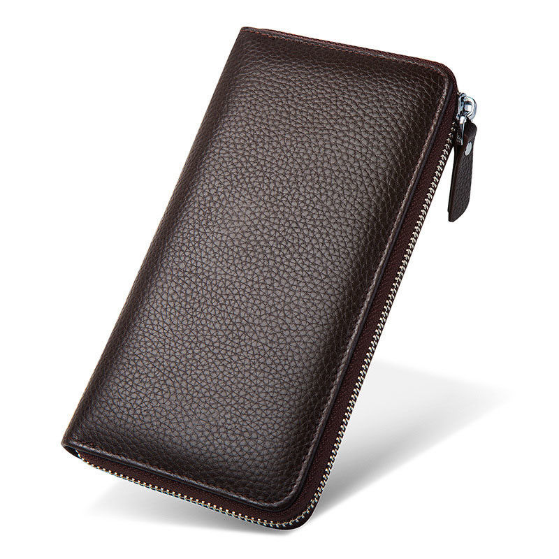 Mensen Slim Echte Lederen Wallet Holder Tas met Custom Logo van Customized