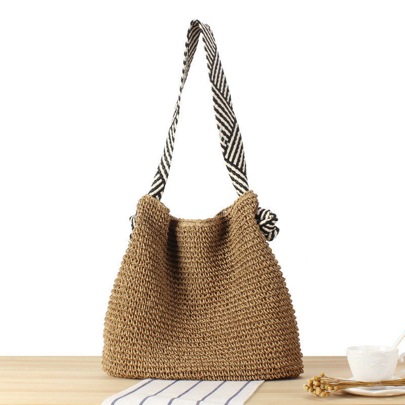 Koreaanse stijl Straw Braid schoudertas voor vrouwen Strand Geknoopt Riem Zomervakantie