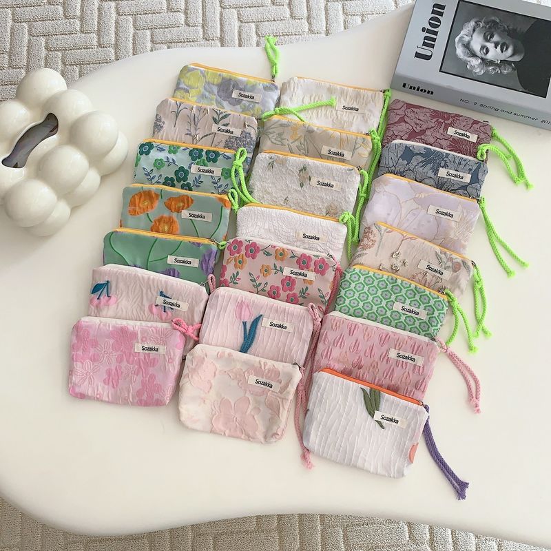 Reis make-up cosmetische tas Case Custom Cotton Canvas Pouch Toiletten Floral Make-up Bag