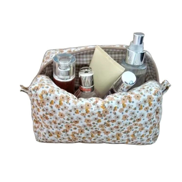 Zipper sluiting bloemen cosmetische zak voor toiletten reizen aangepast logo zomer ontwerp