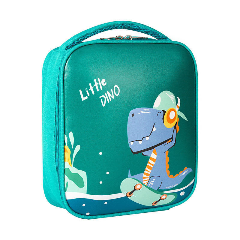 Gepersonaliseerde kleurrijke tekenfilm Dinosaurus Ruimte Geïsoleerde Kids Lunch Box Bag met isolatie