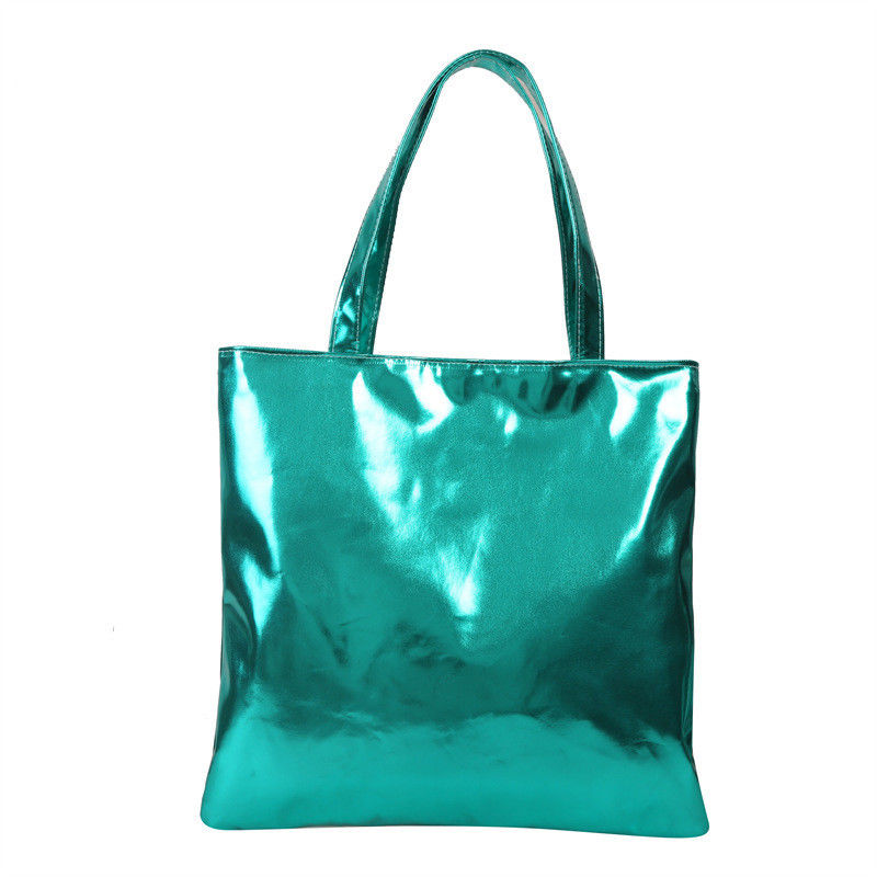Soft Tote Handtas Eenvoudig solide kleur glanzend patent leer voor schattig meisje winkeltas