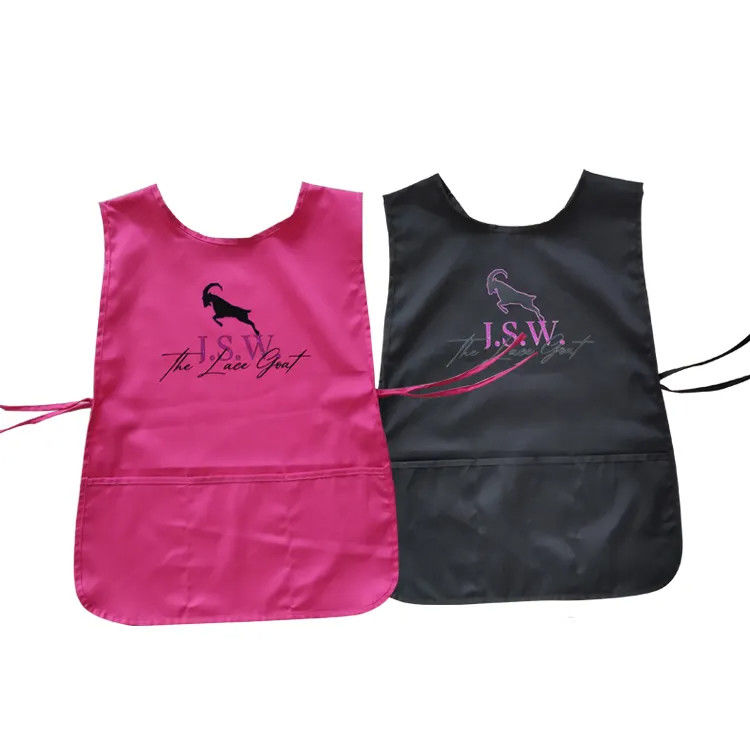 Verstelbaar Unisex Nageluniform met drie grote zakken Custom Print Logo Vest Schort