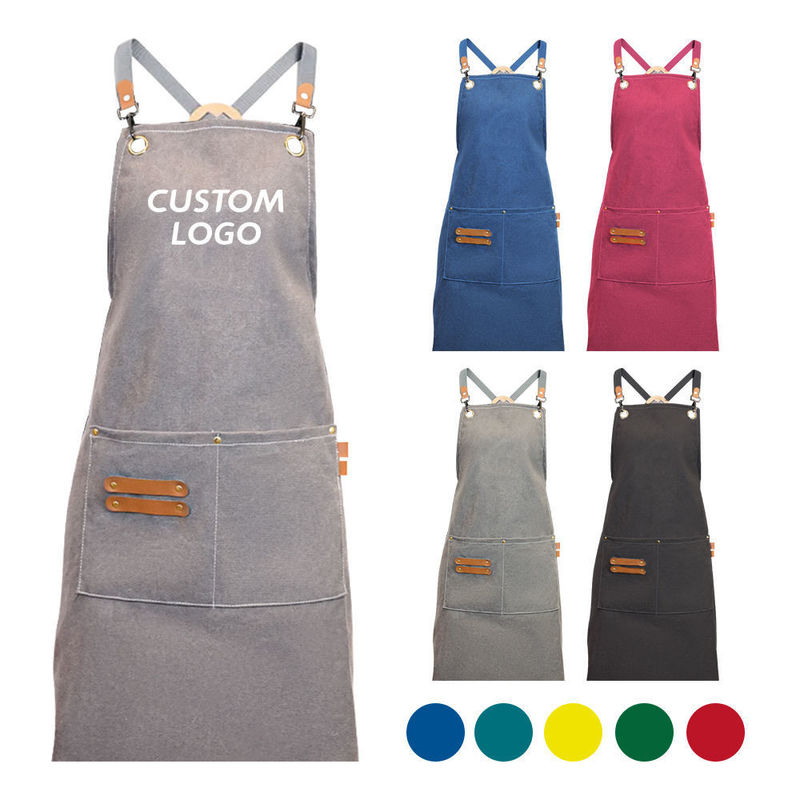 Custom Logo Cross Back Cotton Schort voor Keuken Chef in Bulk Order Supply Purchase