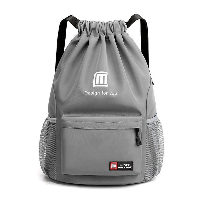 Hoofdmateriaal Canvas Drawstring Rucksack Lichte sportsak voor sport Basketbal Logo