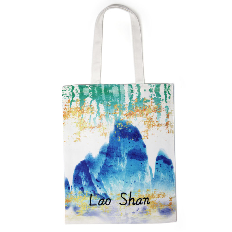 Gepersonaliseerd logo geaccepteerd Tote Bag Recyclebaar katoenen doek Groot formaat met ritszak