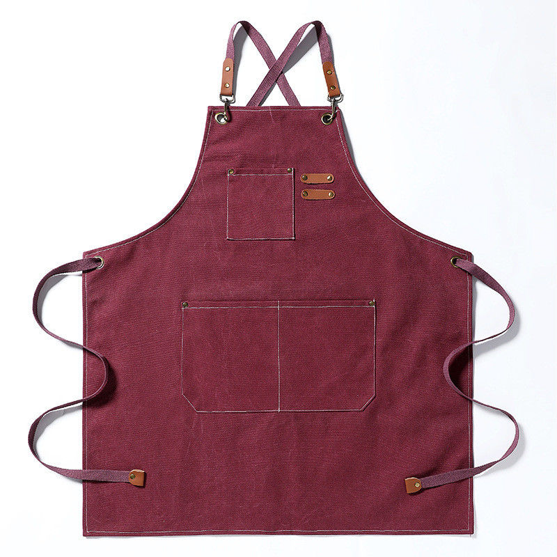 Unisex schort voor keuken- en restaurantwerk Custom Logo Plain Black Chef Oberschort