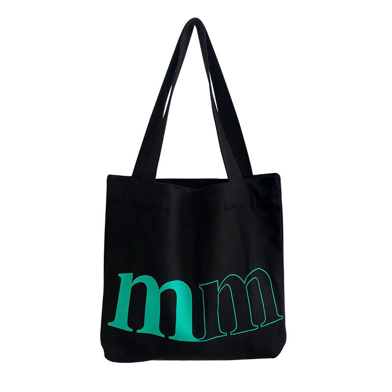 Gepersonaliseerd logo eenvoudige Casual Letter Canvas Bag voor de lente zomer Groene schoudertas
