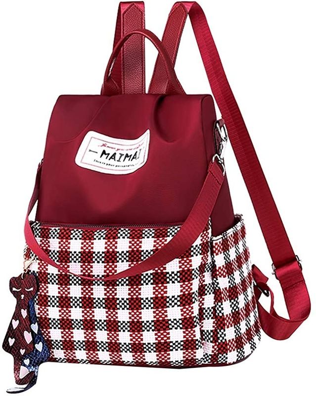 Interieur Slot Pocket Vrouwen Oxford Plaid Rugzak Handtas voor Anti-Diefstal Reisschool