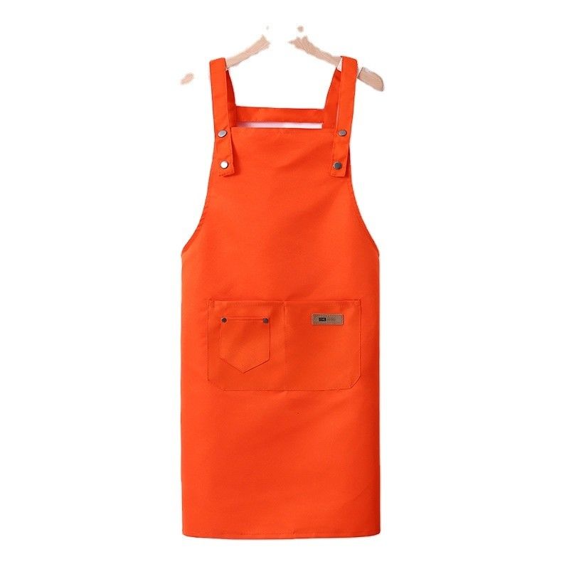 Zilkscherm gedrukt aangepast logo verstelbare Bib Canvas Chef Schort voor vrouwen Kook