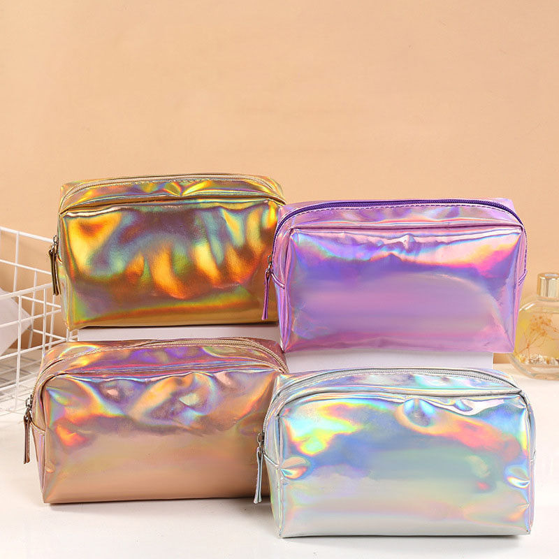 Custom PU leer laser zak potlood hoesje waterdicht borstel zak make-up zak cosmetische zakken