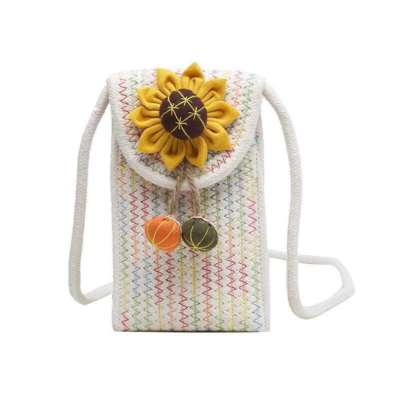 Geweven zak bloem schouder crossbody dameszak voor op maat gemaakte kleur en strandvakantie