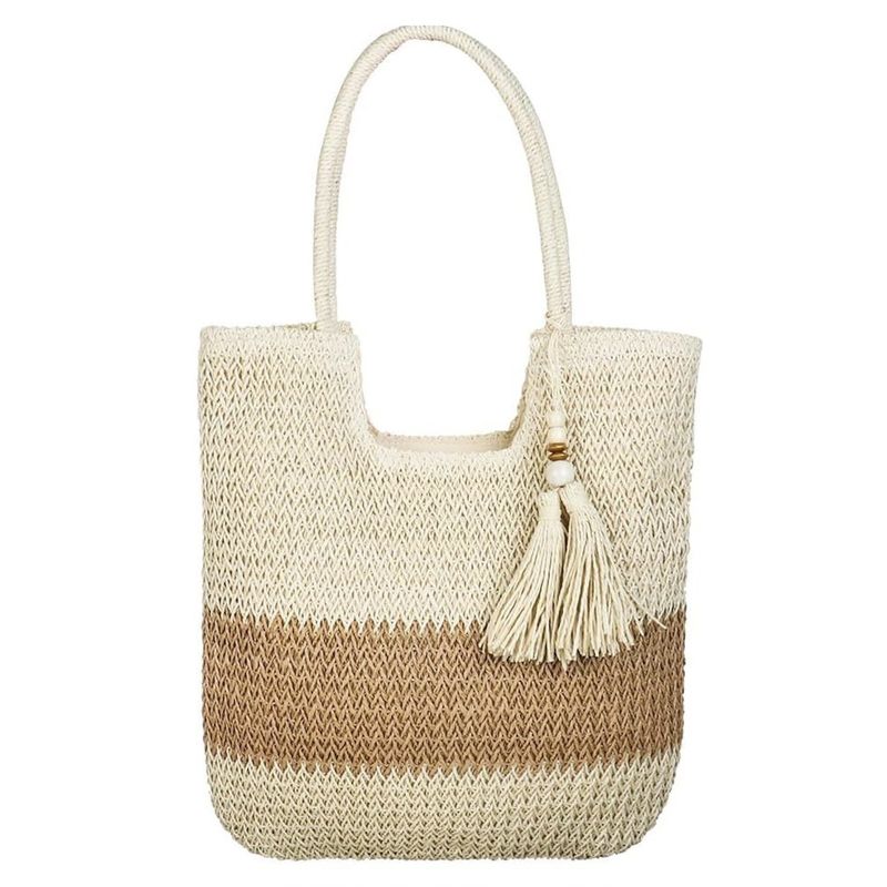 Summer Tote Raffia Straw Bag OEM/ODM Acceptabel voor mode dames Crochet Beach Bag