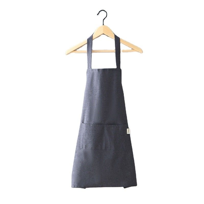 Nieuwste modieuze schort voor koken en tuinieren in pure zwart katoen polyester