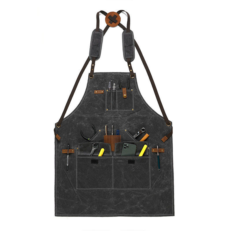 Custom Heavy Duty Canvas Tool Schort voor werken en koken BBQ nieuwste modieuze