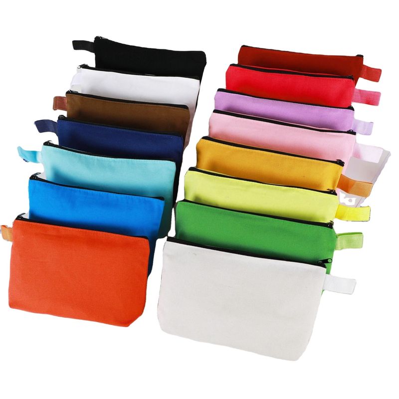 Canvas Zipper Potloodzak voor Custom Logo Printed Make-up Bag en Reisbenodigdheden