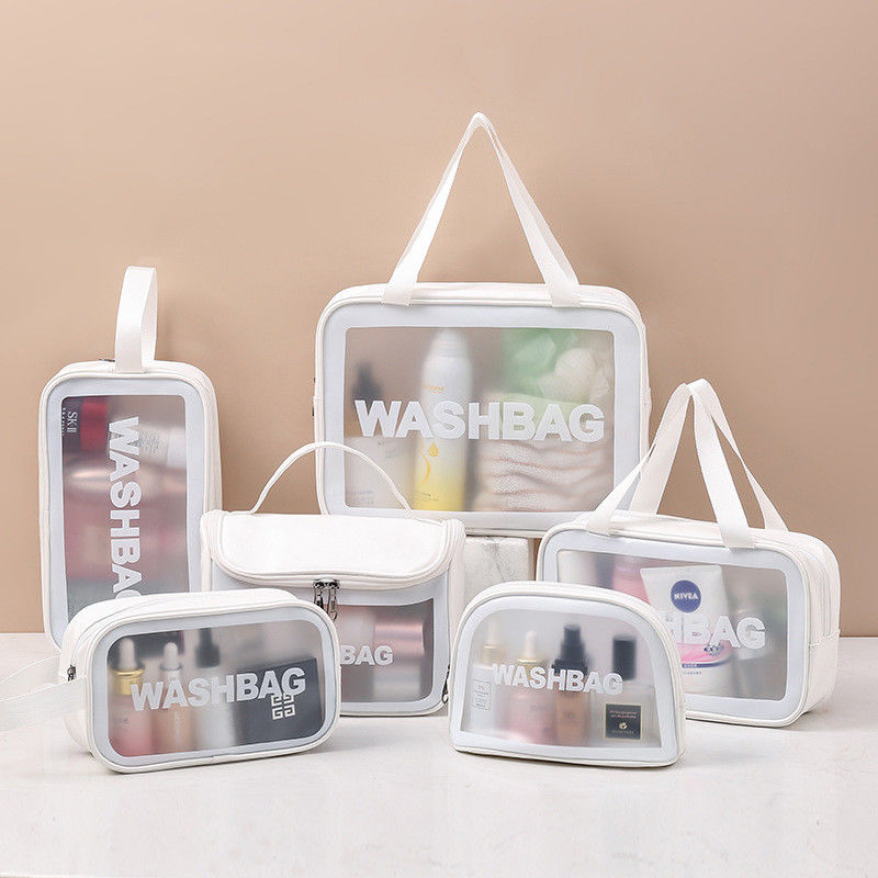 Zipper sluiting Custom pouch schoonheid make-up tas met geprinte logo en reis cosmetische tas