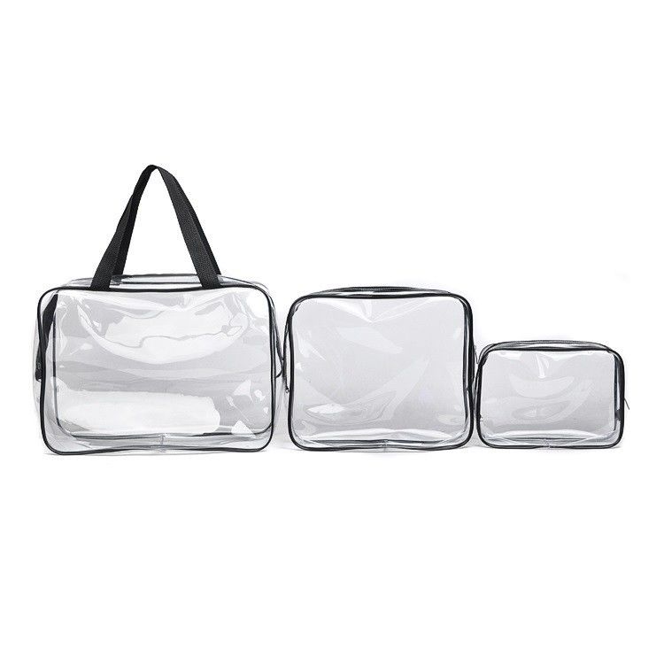 3-pc kristalhelder cosmetische tas voor reizen en toilettoestellen OEM/ODM aanvaardbaar