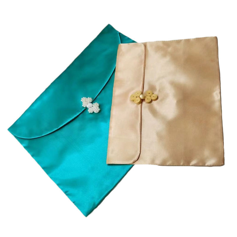Stijlvolle satine envelop tas voor Custom Logo Flip stof zak pruik ondergoed sjaal verpakking