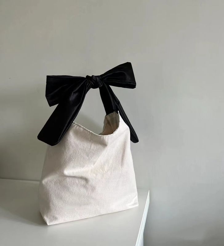 Gepersonaliseerde kleur Koreaanse stijl Bow Hobo Casual schattig meisje tiener dames winkeltas