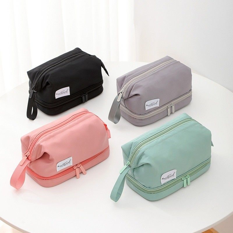 Custom Logo Printed Eco Friendly Vanity Case Velvet Zipper Pouch voor make-up cosmetica