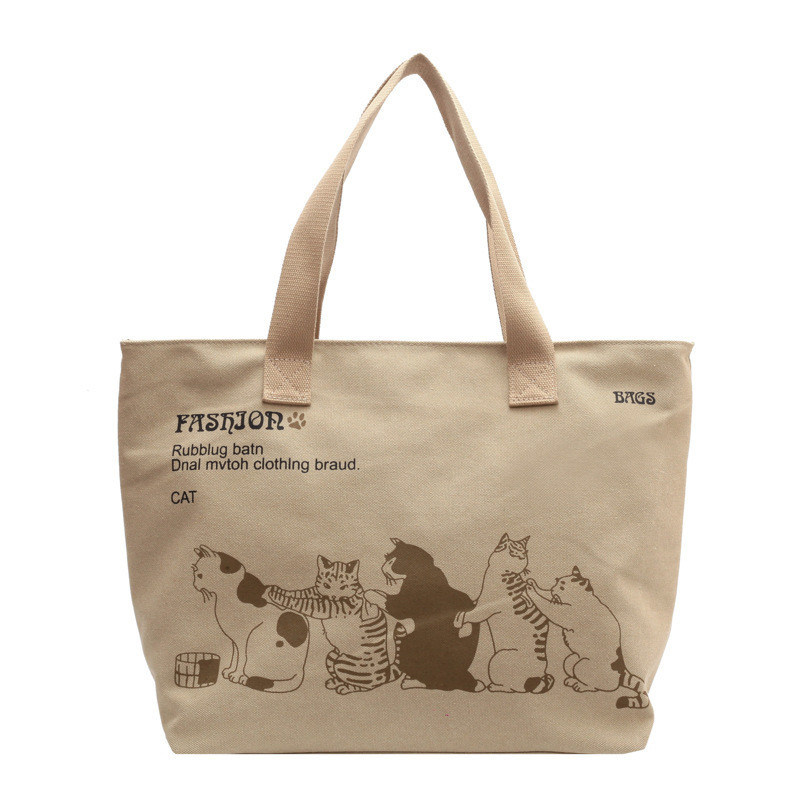 Custom Size Polyester Gelaagd Fashion Canvas Shopper Bag voor vrouwen