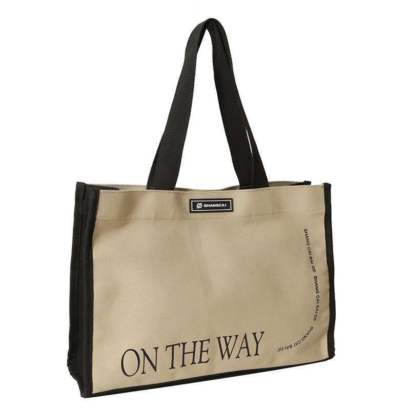 Open sluitend type zware katoenen winkeltas met aangepaste kleuren doek Tote Bag