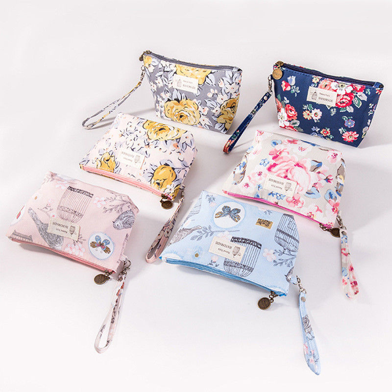 Flower Print Zipper Pouch schattig bloemen make-up zak voor het organiseren van schoonheid essentieel