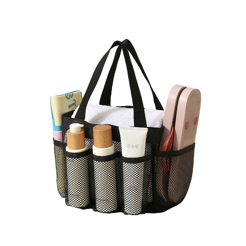 Summer Essential Mesh Beach Tote Bag met meerdere zakken en aangepaste kleur
