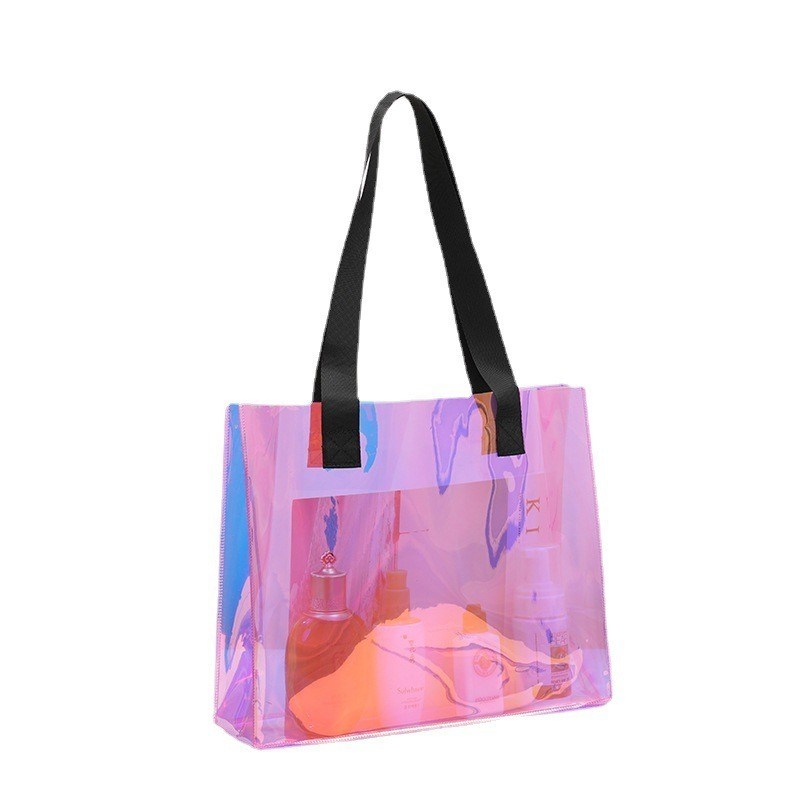 Custom Logo Transparante Waterdichte Neon Candy Kleur PVC Tote Bag voor reclame