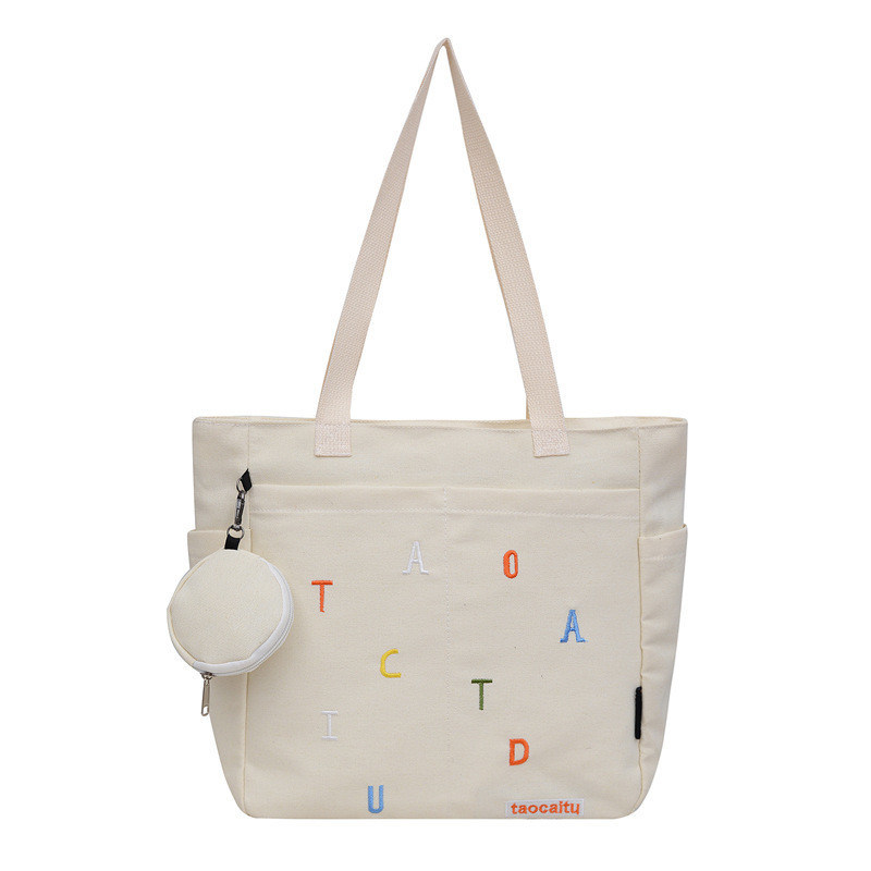2023 Canvas Tote schoudertas voor zachte vrouw in medium 30-50cm aangepaste kleur