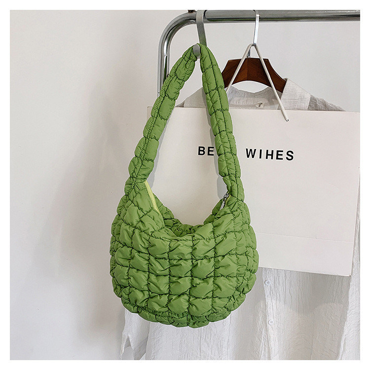 Gepersonaliseerde kleur winter katoen gepolsterd overdekte Sling Down Tote Bag voor vrouwen in de winter