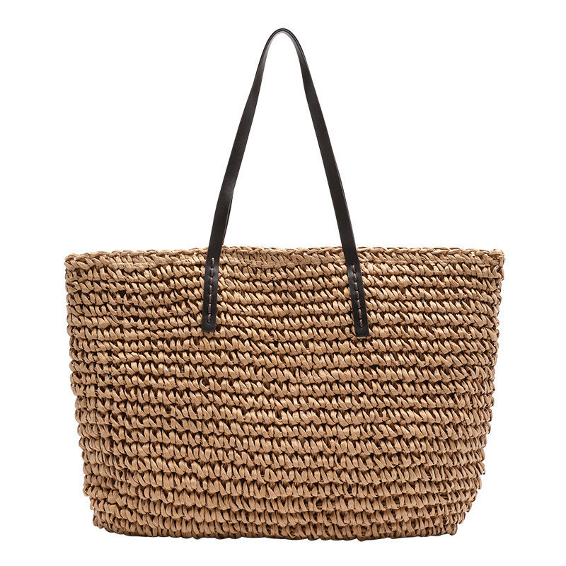 Gepersonaliseerde Kleur Vrouwen Schouder Mesh Grote Handtas Straw Beach Tote Bag voor het dagelijks leven