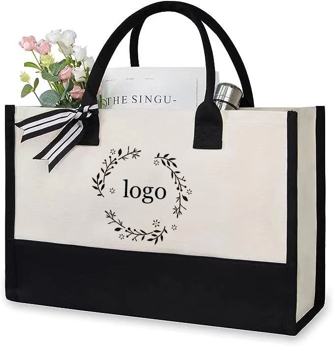 Winkeltasjes Op maat Kleur Grote Tote Canvas Tas met Gepersonaliseerde Ontwerp Letter