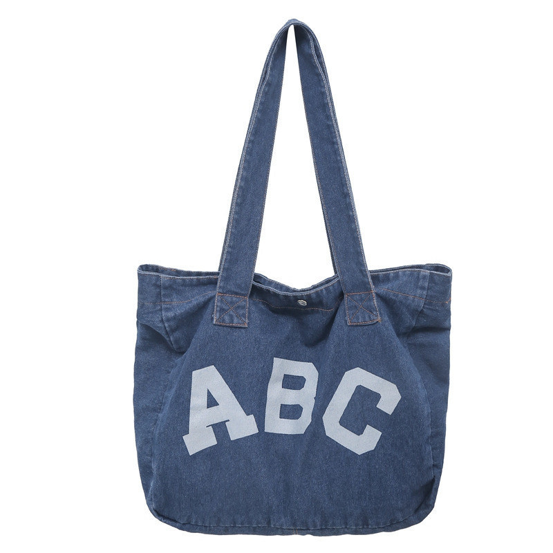 Custom Printing Denim Woven Beach Bag met Soft-Loop Style en OEM/ODM Acceptatie