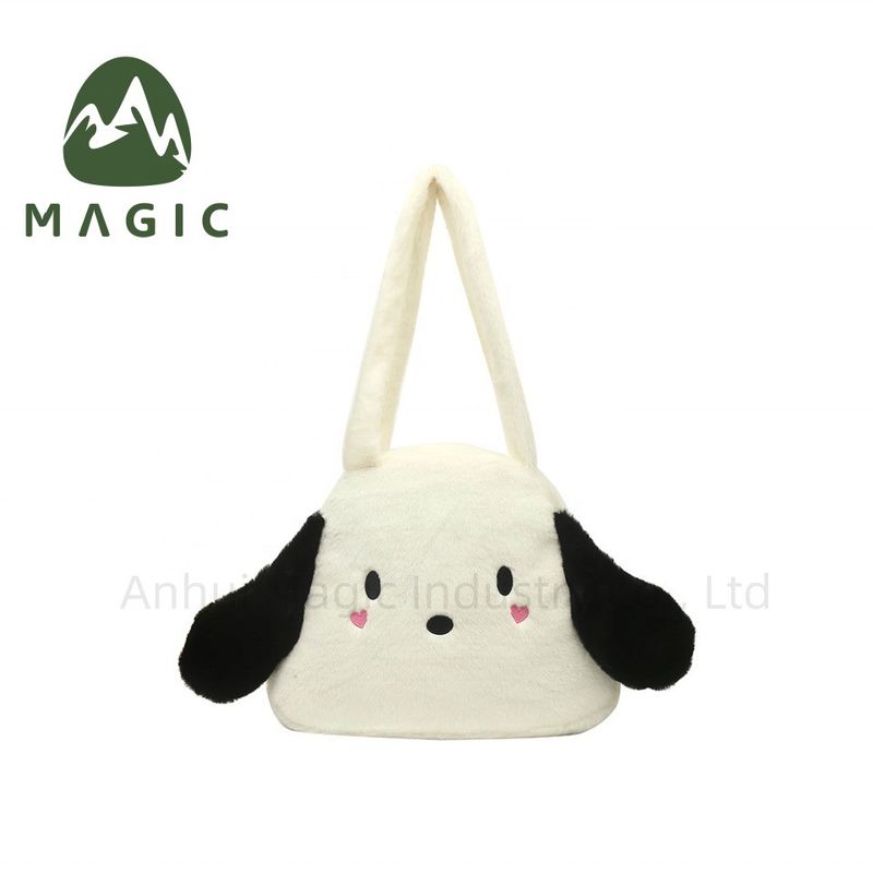 Plush Tote Winkelwagen Custom Logo Print Vrouwen Handtas voor Kerstcadeau Promotie