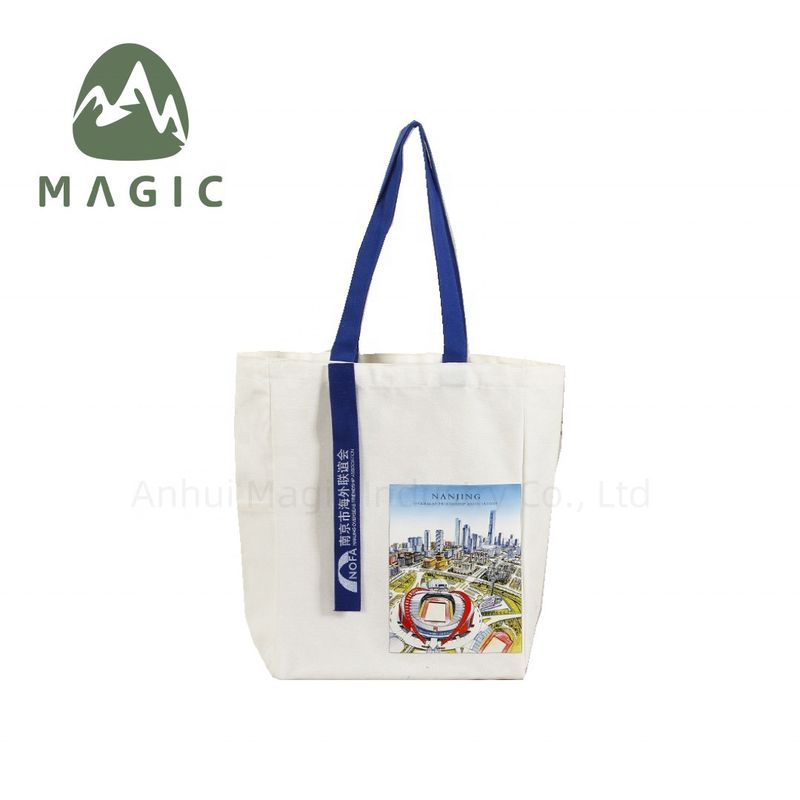 Handgemaakte stijl Custom Print Cotton Canvas Tote Bag voor milieuvriendelijk feestcadeau