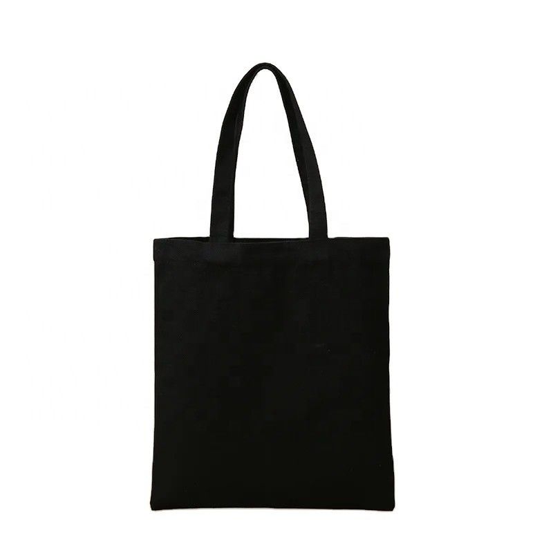 Custom Logo Printed Canvas Tote Bags in Zwarte Rode Roze Blauwe Paarse Kleuren voor hergebruik