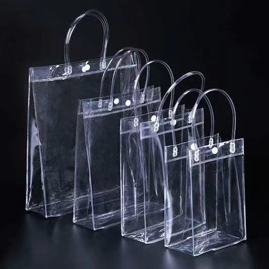 Open-sluiting Custom Clear PVC verpakkingszak voor transparante grote PVC Tote cadeautjes Reizen