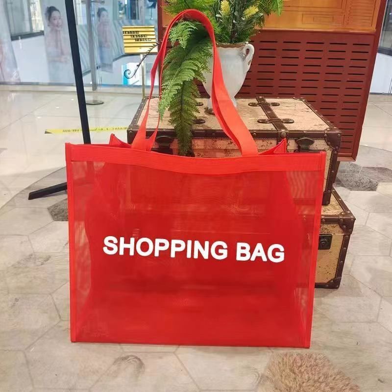 Herbruikbare Nylon Polyester Beach Bag Shopping Bag Mesh Tote Bag met aangepaste kleur